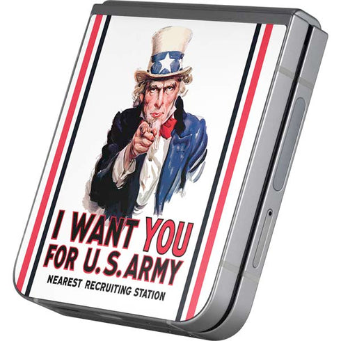 Uncle Sam Vintage War Poster Galaxy Z Flip6 Skin